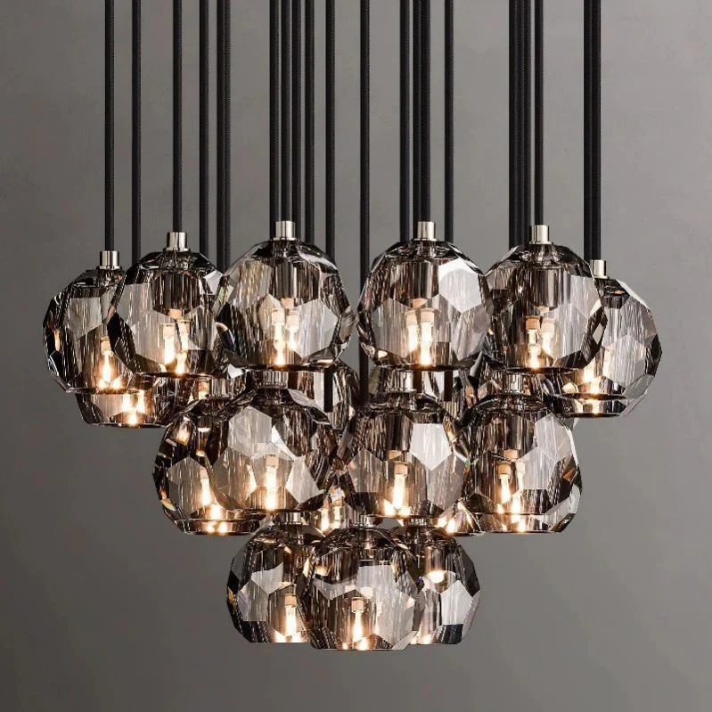 Boule De Crystal Round Cluster Chandelier 24"
