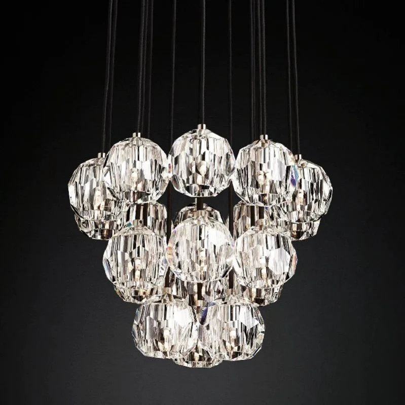 Boule De Crystal Round Cluster Chandelier 19"