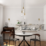 Soltaire Raindrop Glass 3-Light Round Pendant
