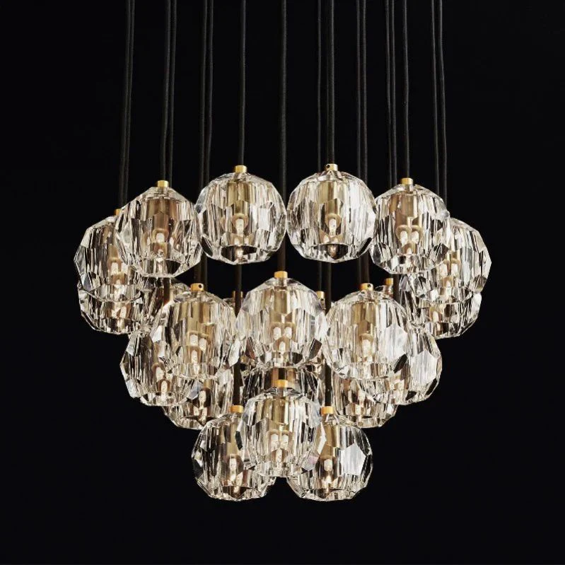 Boule De Crystal Round Cluster Chandelier 24"
