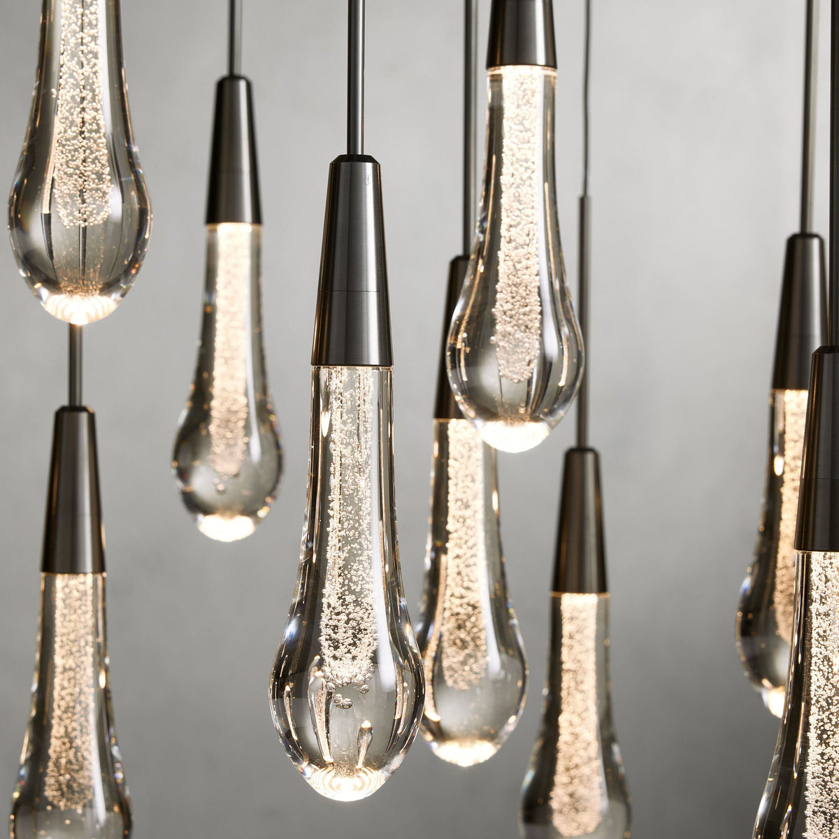 Soltaire Raindrop Glass Linear Chandelier