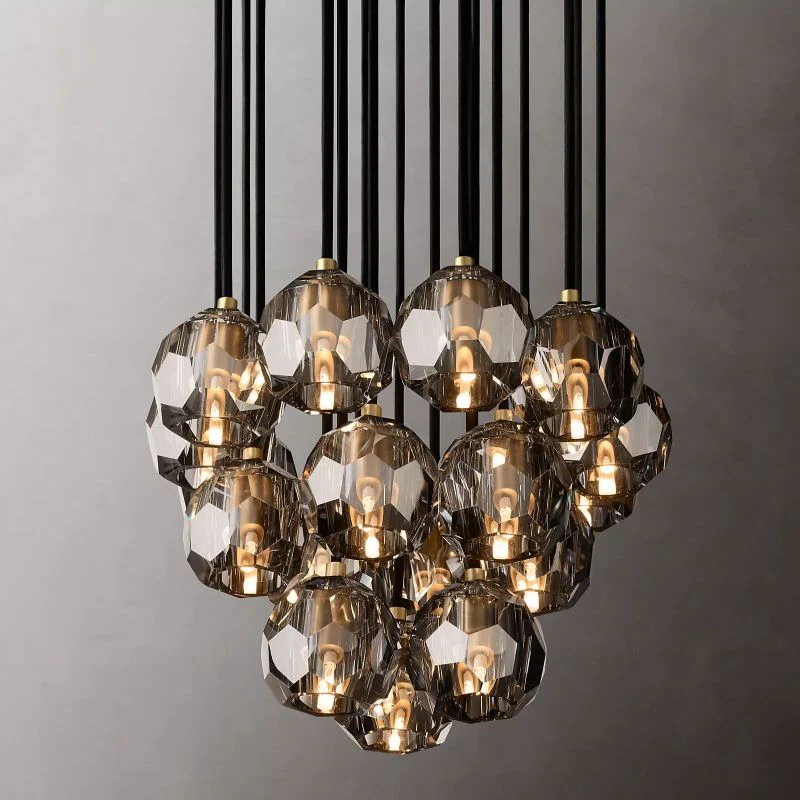 Boule De Crystal Round Cluster Chandelier 19"