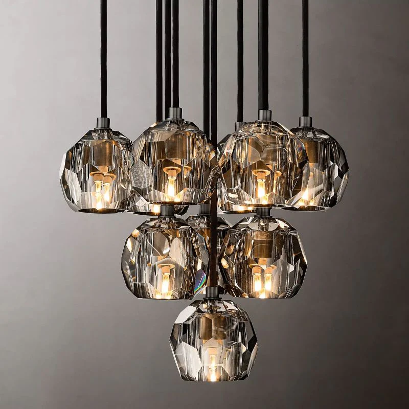 Boule De Crystal Round Cluster Chandelier 14"