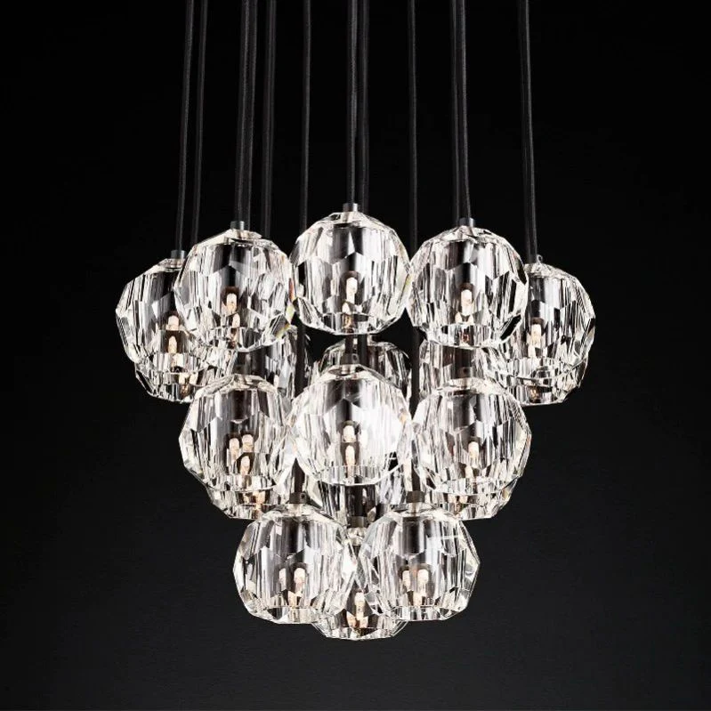 Boule De Crystal Round Cluster Chandelier 19"