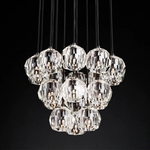 Boule De Crystal Round Cluster Chandelier 19"