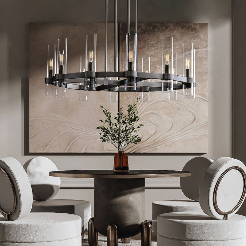 Ravelle Luxe Glass Round Chandelier 48"