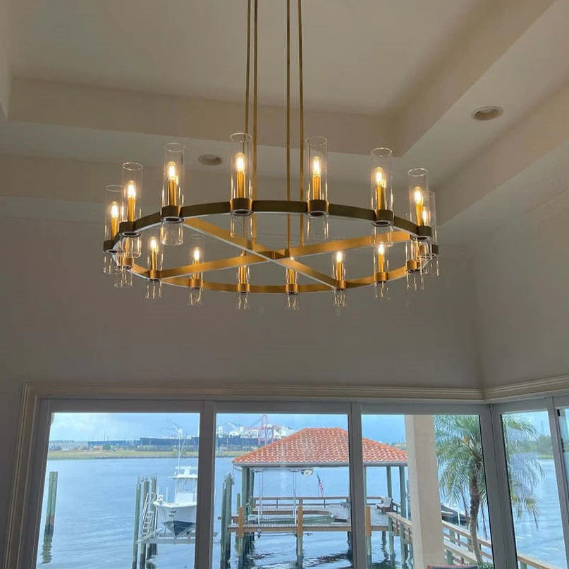 Ravelle Luxe Glass Round Chandelier 48"