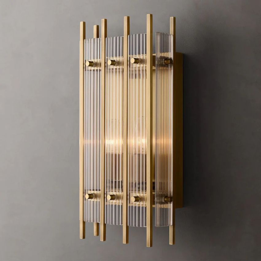 San Marco Vintage Glass Rectangle Wall Sconce