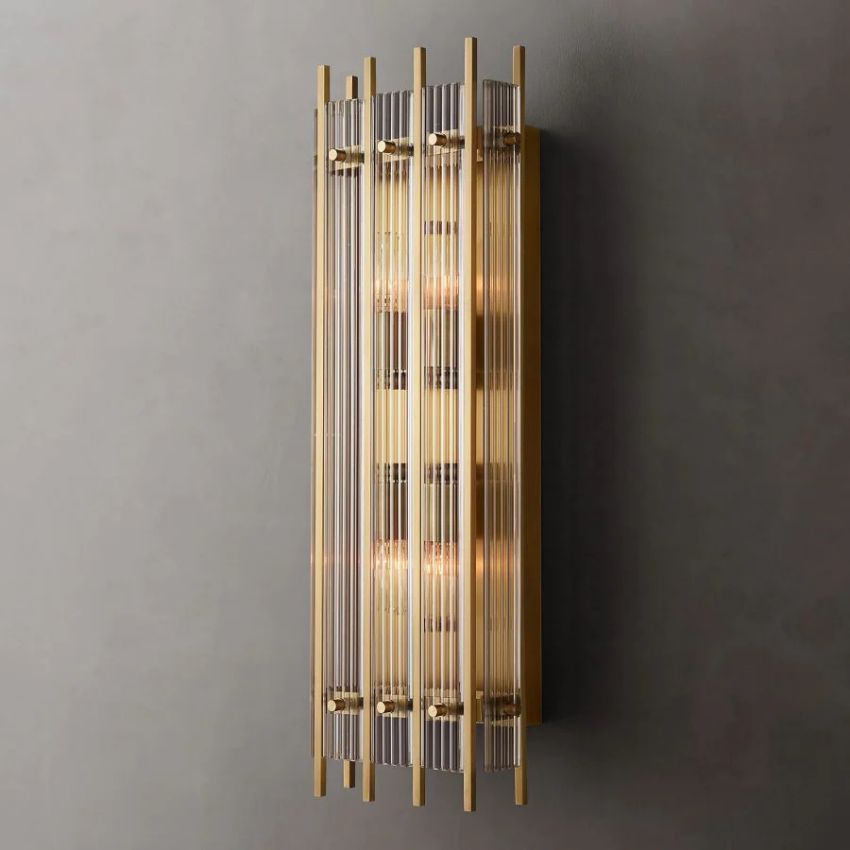 San Marco Vintage Glass Rectangle Wall Sconce