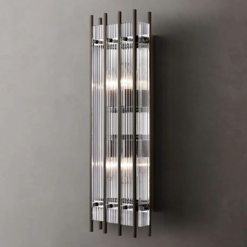 San Marco Vintage Glass Rectangle Wall Sconce