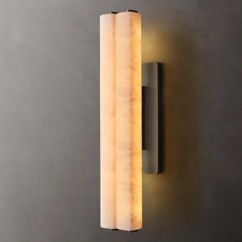 Audubon Sculpt Alabaster Double Wall Sconce