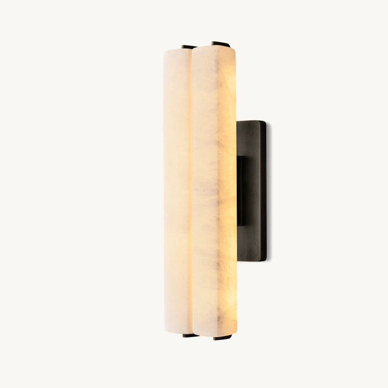 Audubon Sculpt Alabaster Double Wall Sconce