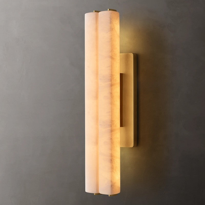 Audubon Sculpt Alabaster Double Wall Sconce