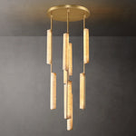 Audubon Sculpt Alabaster Round Chandelier 24"