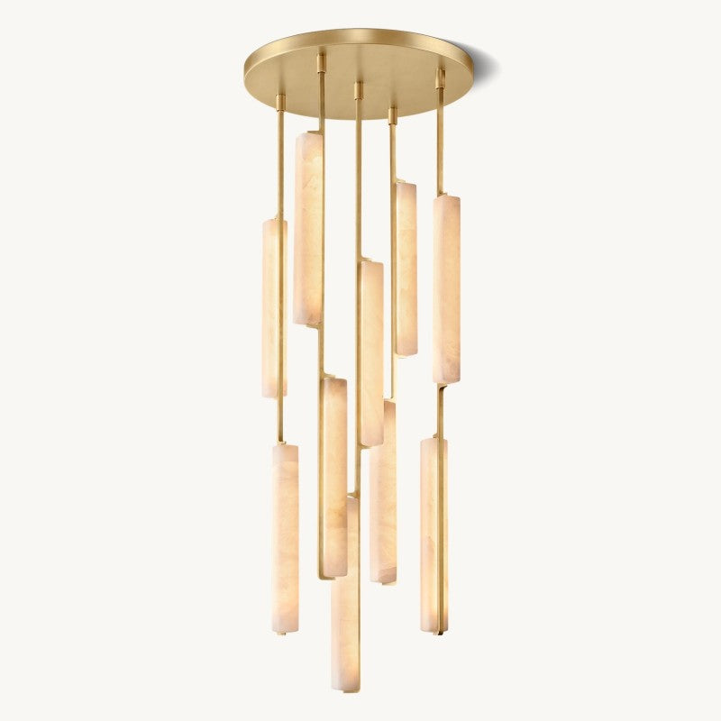 Audubon Sculpt Alabaster Round Chandelier 24"