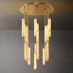 Audubon Sculpt Alabaster Round Chandelier 40"