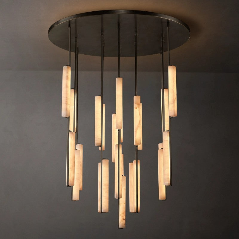 Audubon Alabaster Round Chandelier 56"