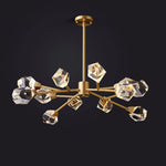 Angle Faceted Crystal Oval Chandelier For Living Room