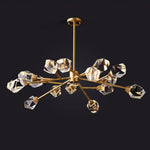 Angle Faceted Crystal Oval Chandelier For Living Room