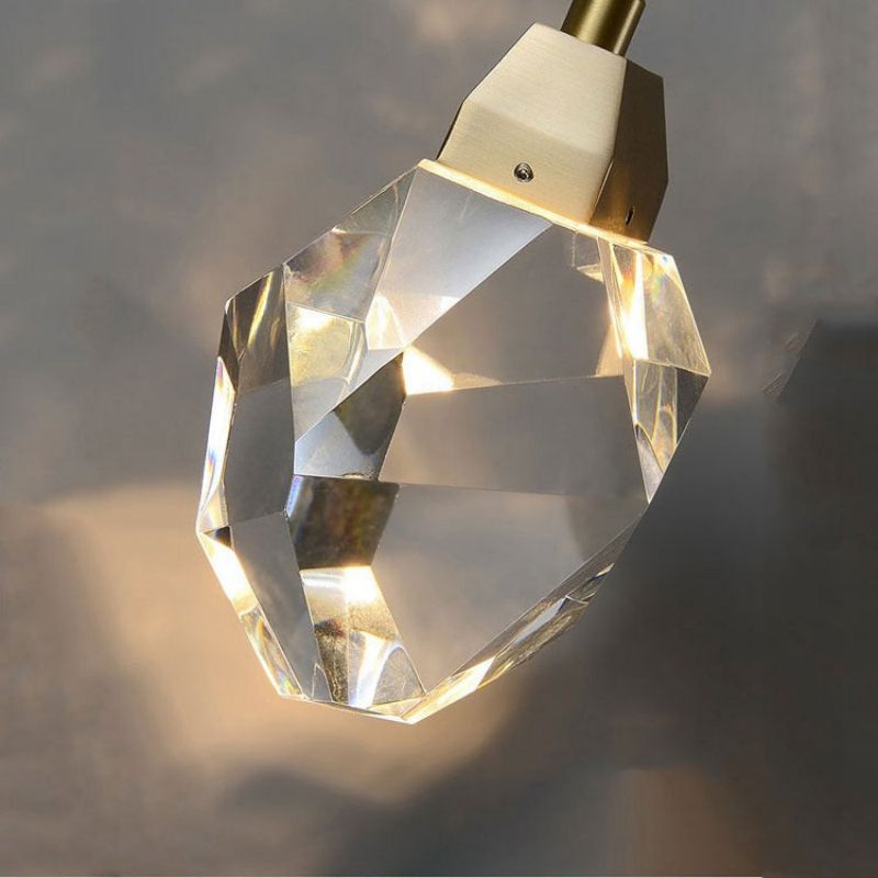 Angle Faceted Crystal Single Pendant Light