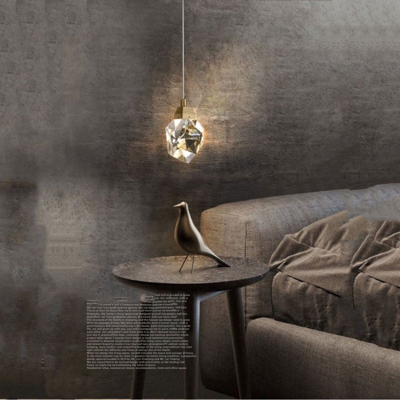 Angle Faceted Crystal Single Pendant Light