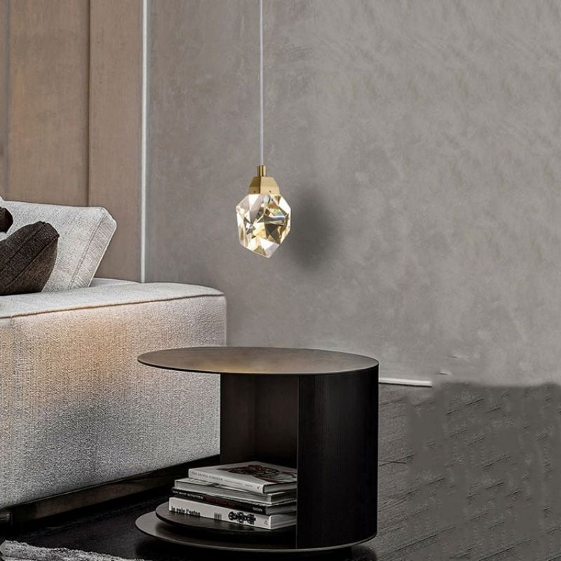 Angle Faceted Crystal Single Pendant Light
