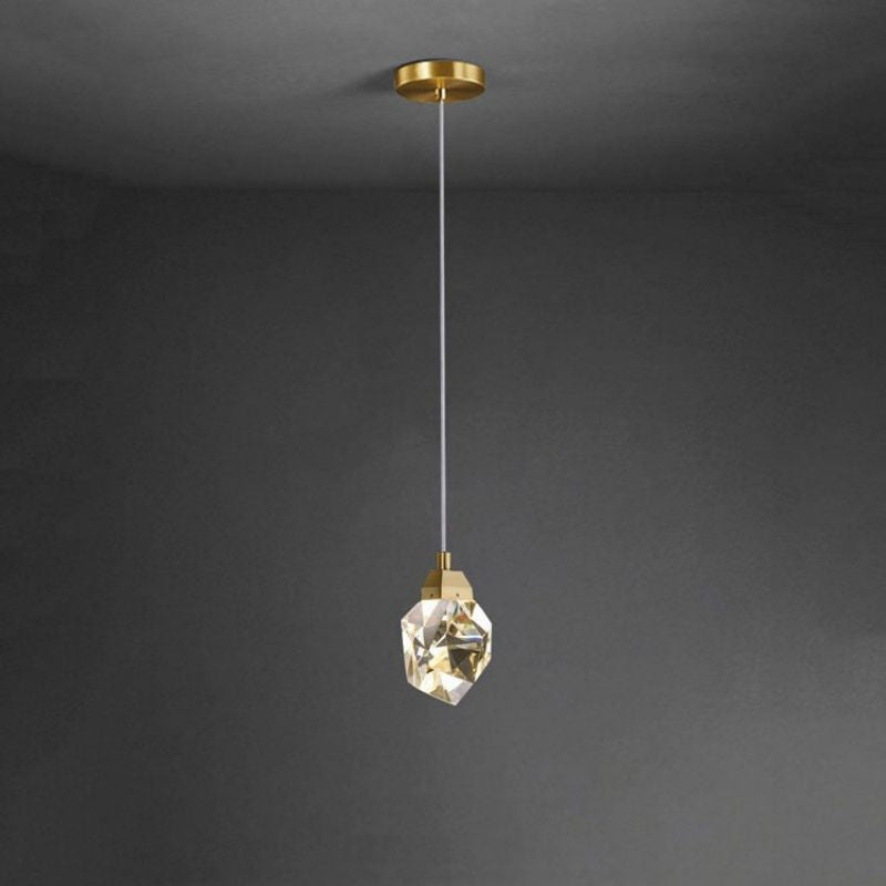 Angle Faceted Crystal Single Pendant Light