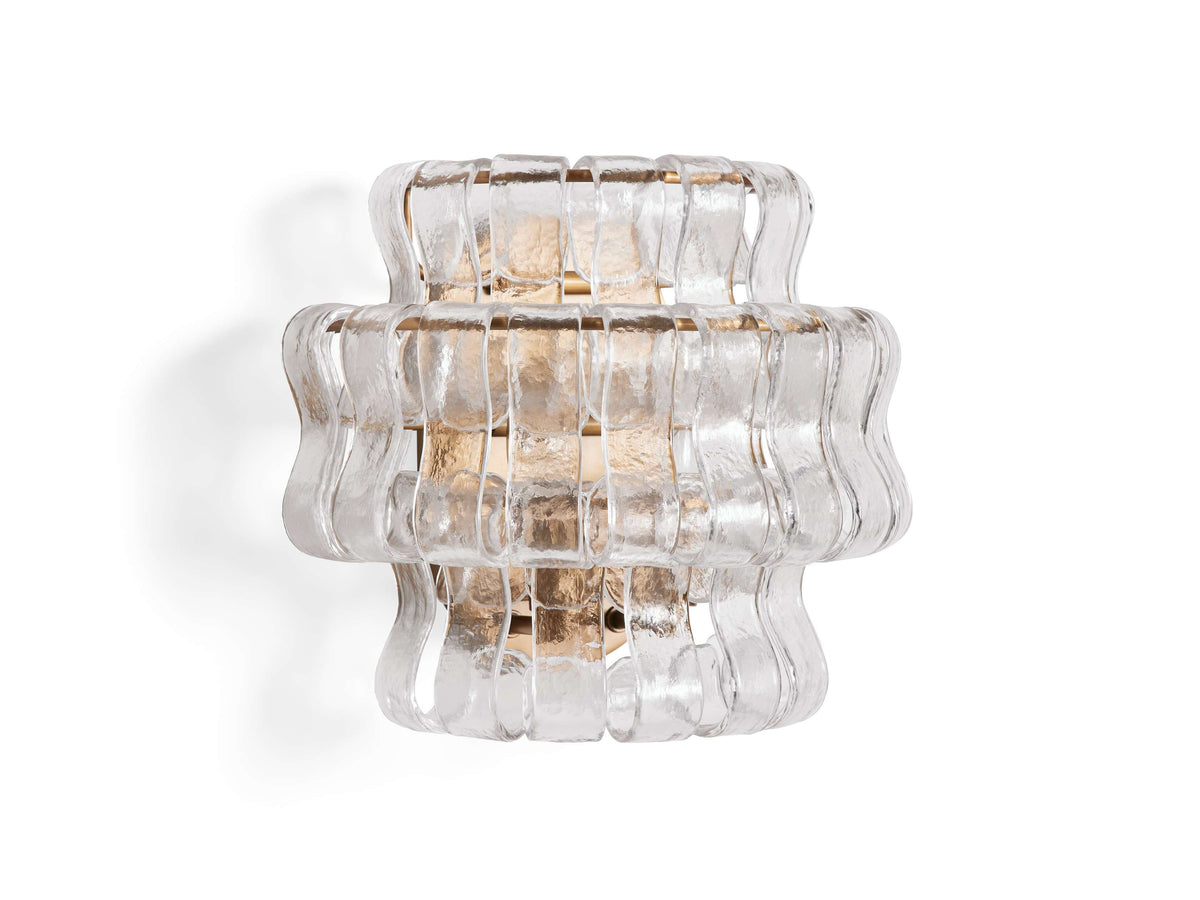 Ghiaccio Textured Glass Wall Sconces