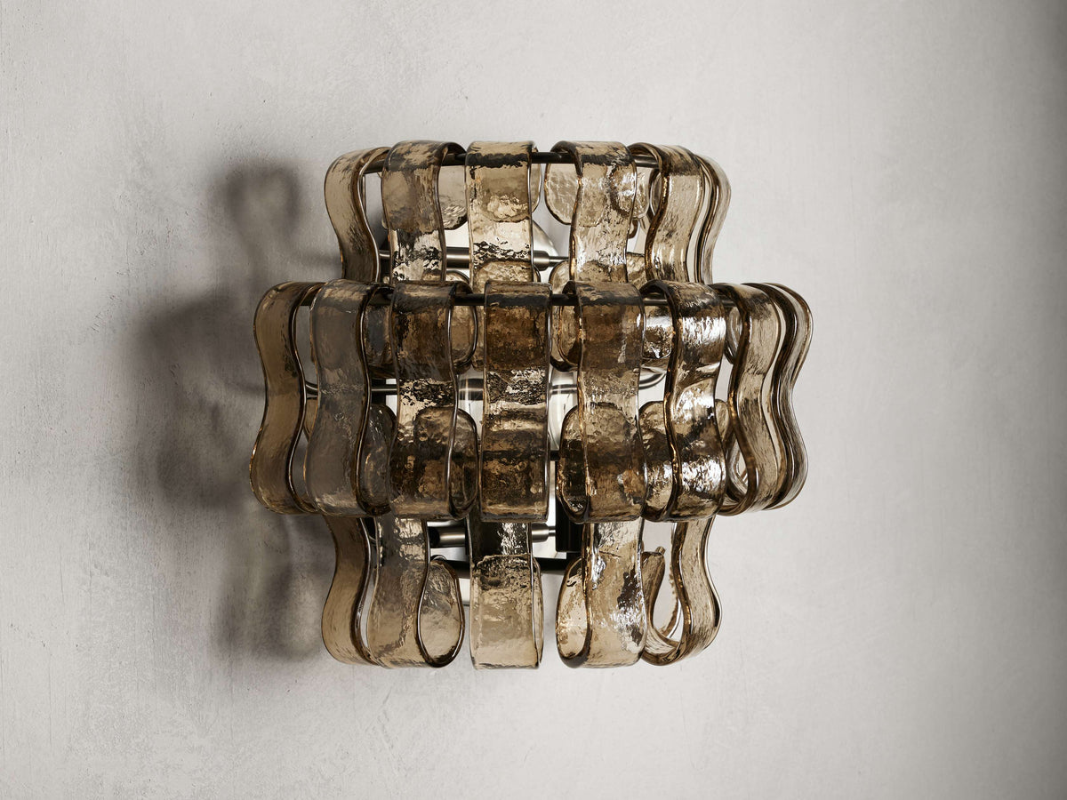Ghiaccio Textured Glass Wall Sconces