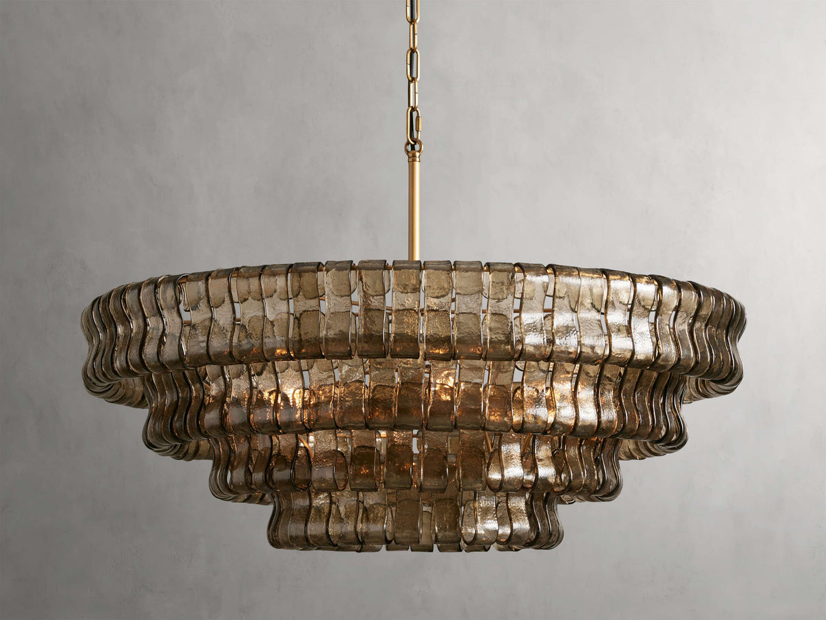 Ghiaccio Textured Glass Round Chandelier