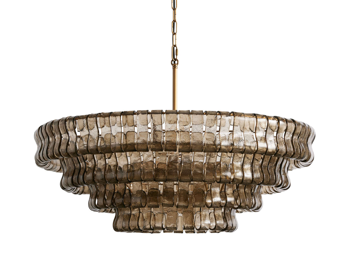 Ghiaccio Textured Glass Round Chandelier