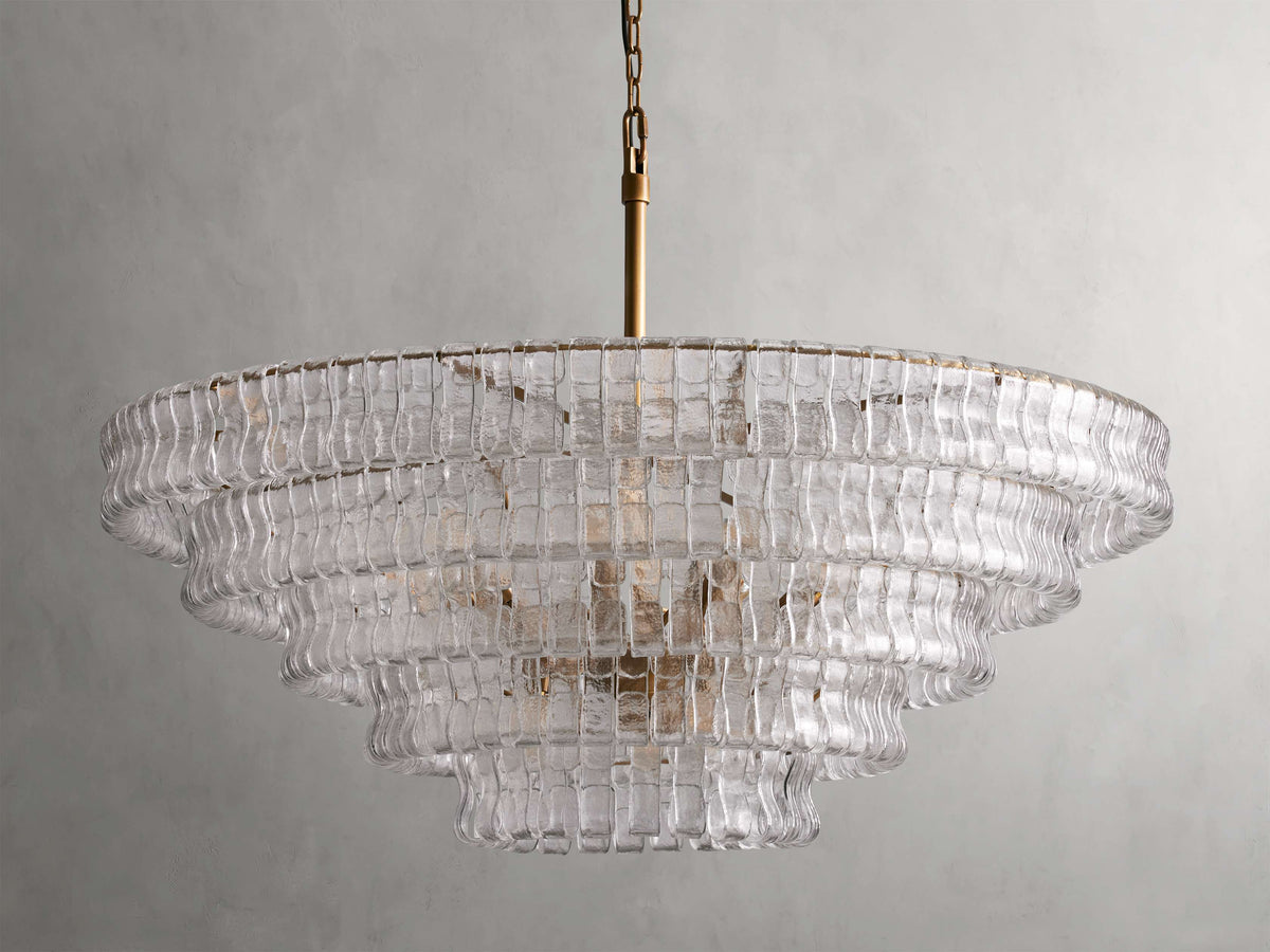Ghiaccio Textured Glass Round Chandelier