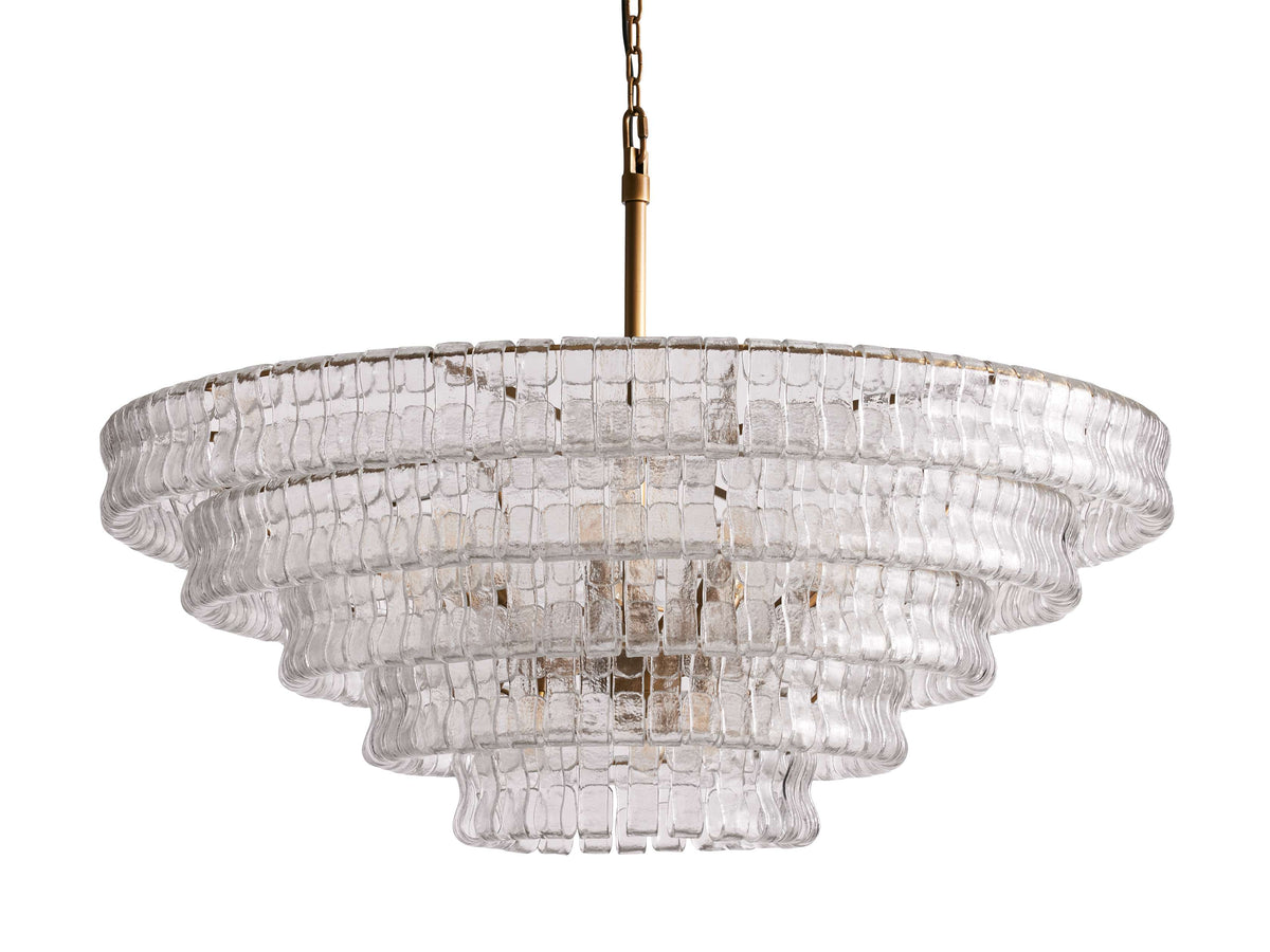 Ghiaccio Textured Glass Round Chandelier