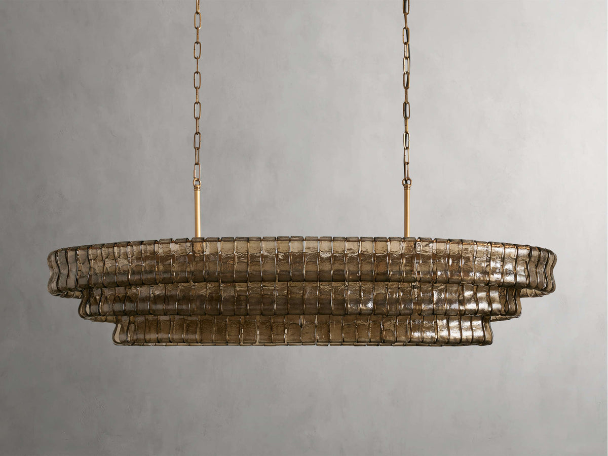 Ghiaccio Handcrafted Glass Oval Chandelier