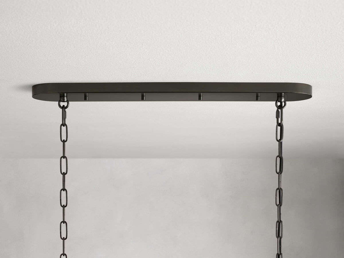 Ghiaccio Rippled Glass Oval Chandelier