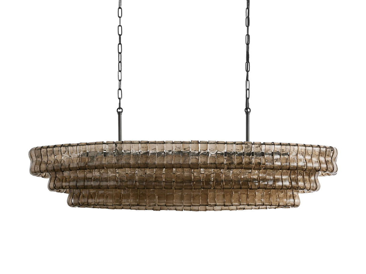 Ghiaccio Handcrafted Glass Oval Chandelier