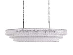 Ghiaccio Handcrafted Glass Oval Chandelier
