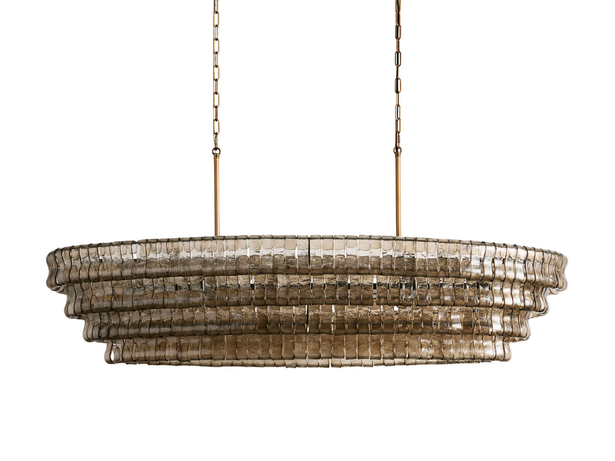 Ghiaccio Handcrafted Glass Oval Chandelier