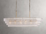 Ghiaccio Handcrafted Glass Oval Chandelier