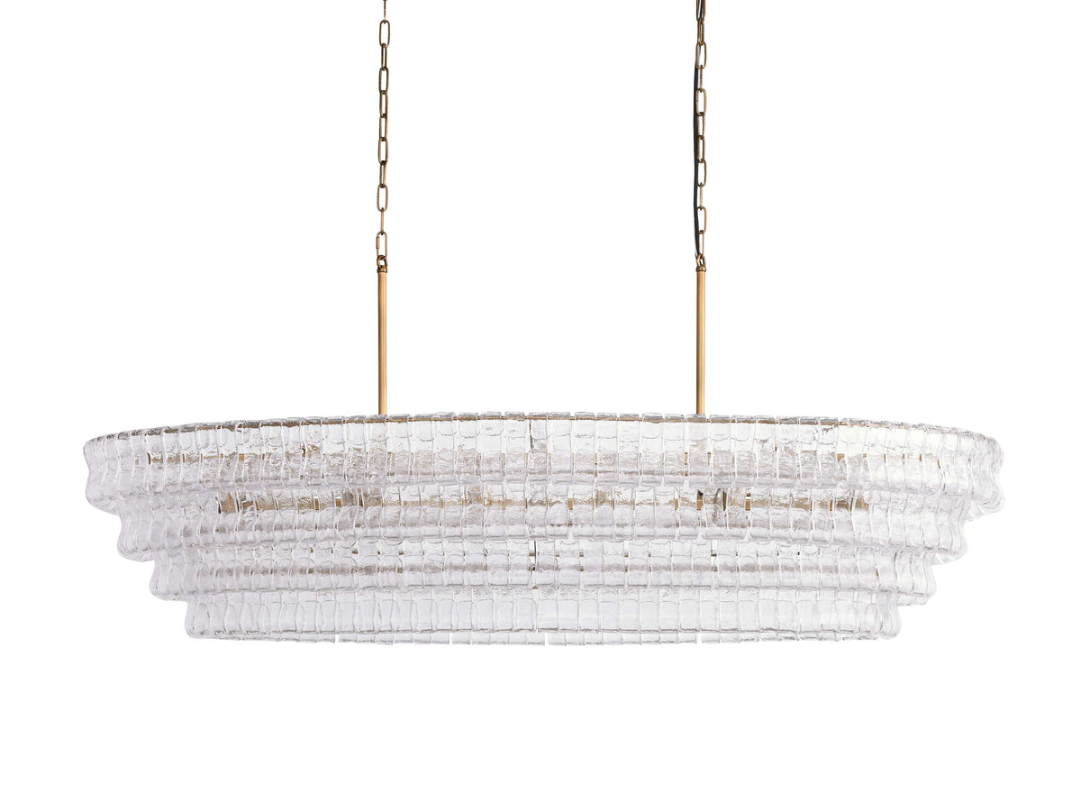 Ghiaccio Handcrafted Glass Oval Chandelier