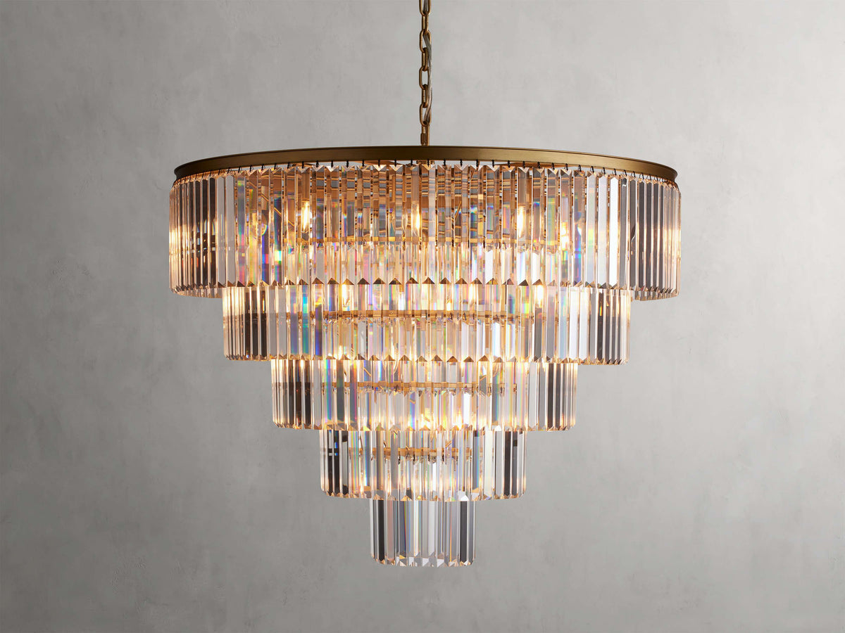 Leyland Prism Crystal Tiered Round Chandelier