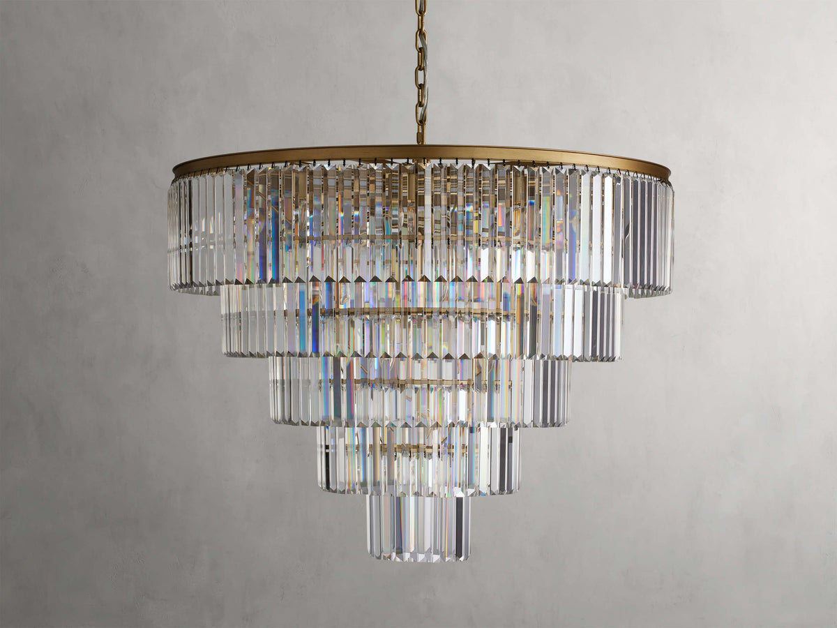 Leyland Prism Crystal Tiered Round Chandelier