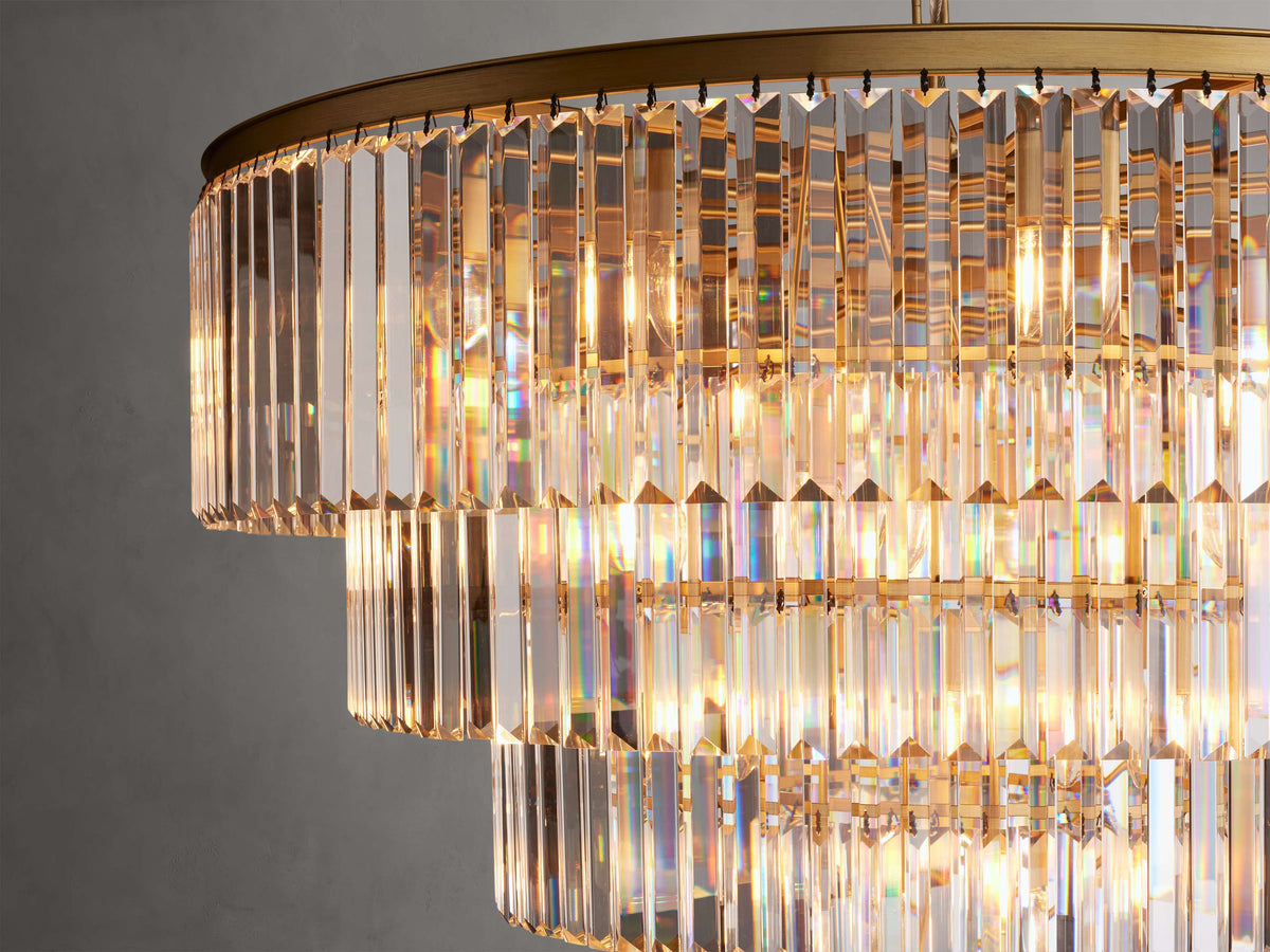 Leyland Prism Crystal Tiered Round Chandelier