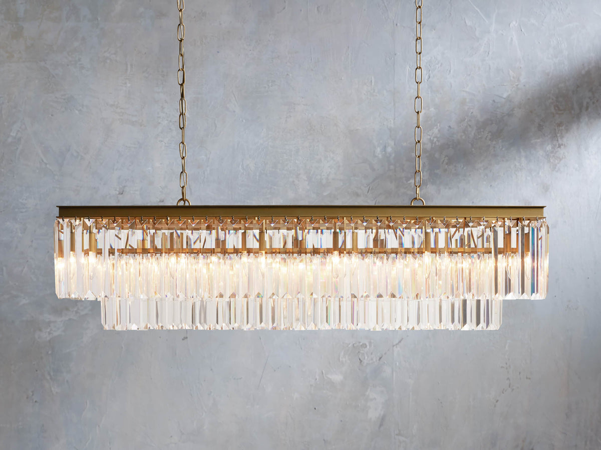 Leyland Prism Crystal Tiered Rectangular Chandelier