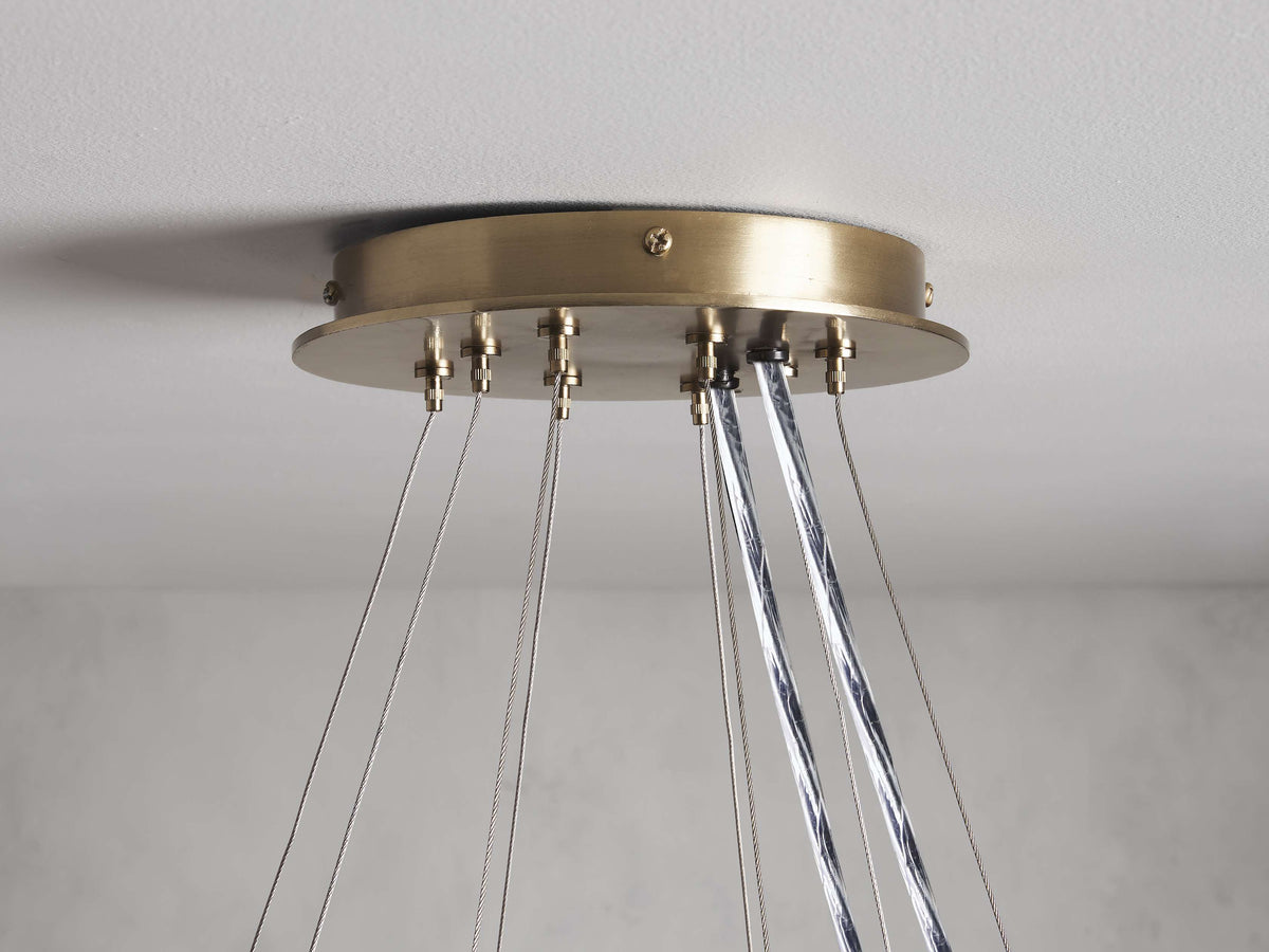 JeunetModern Glass Round Two-Tier Chandelier