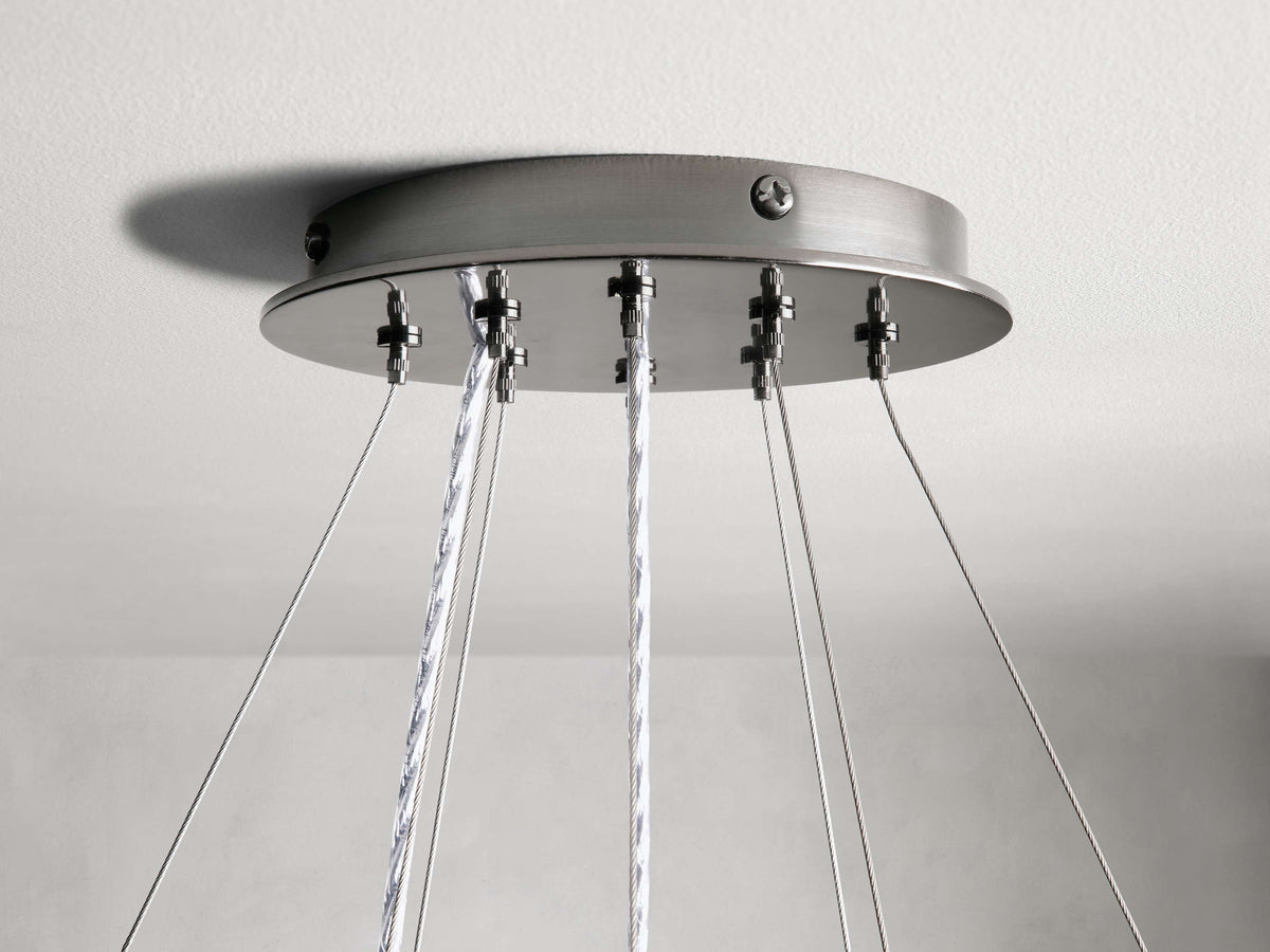 JeunetModern Glass Round Two-Tier Chandelier