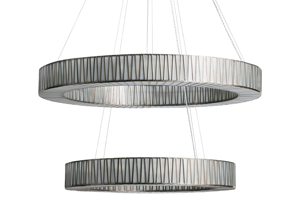JeunetModern Glass Round Two-Tier Chandelier