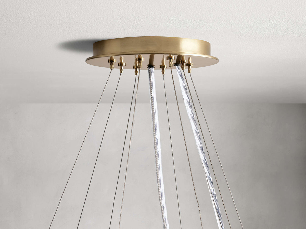 JeunetModern Glass Round Two-Tier Chandelier