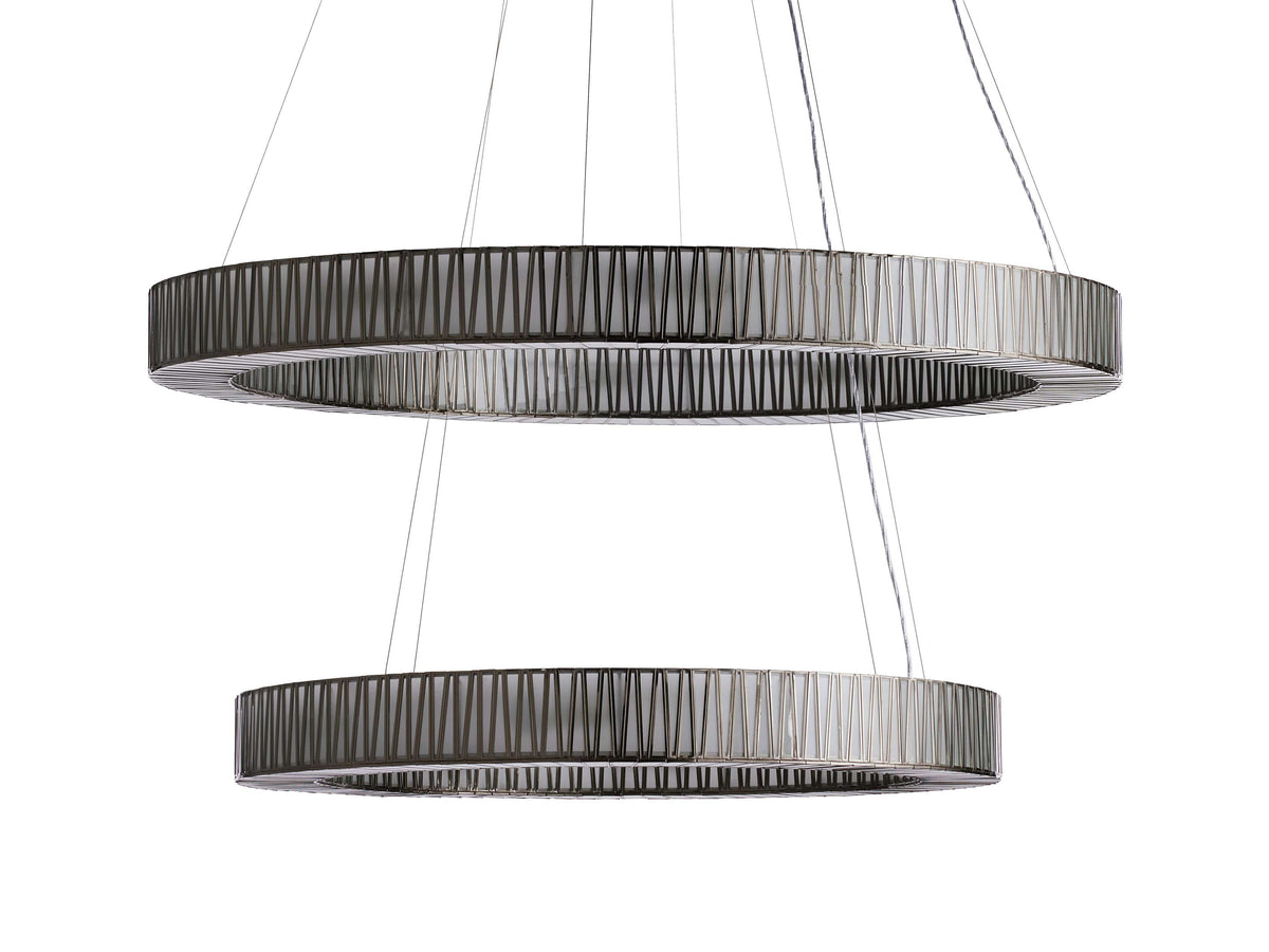 JeunetModern Glass Round Two-Tier Chandelier