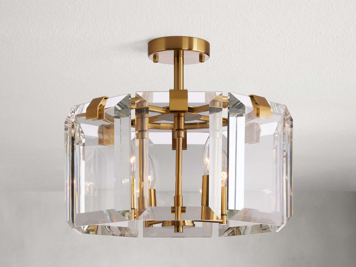 Amaya Luxe Crystal Round Flush Mount